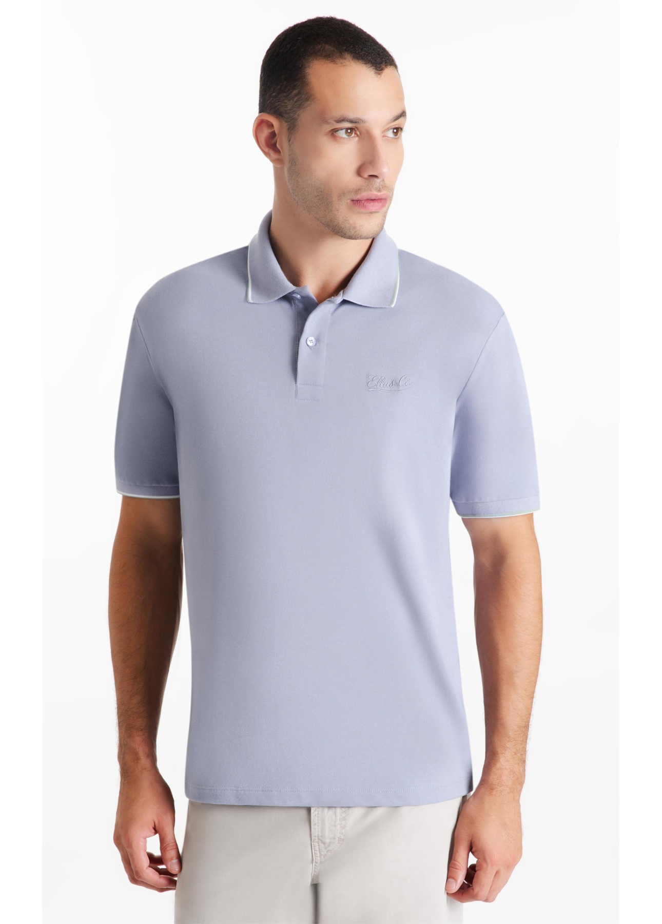 Polo Piquet Ellus Co Classic Mc Blue Vintage