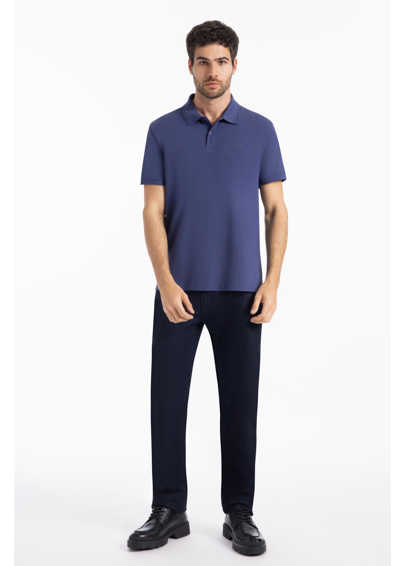 Polo Piquet Ellus Crafted Classic Mc Purple Blue