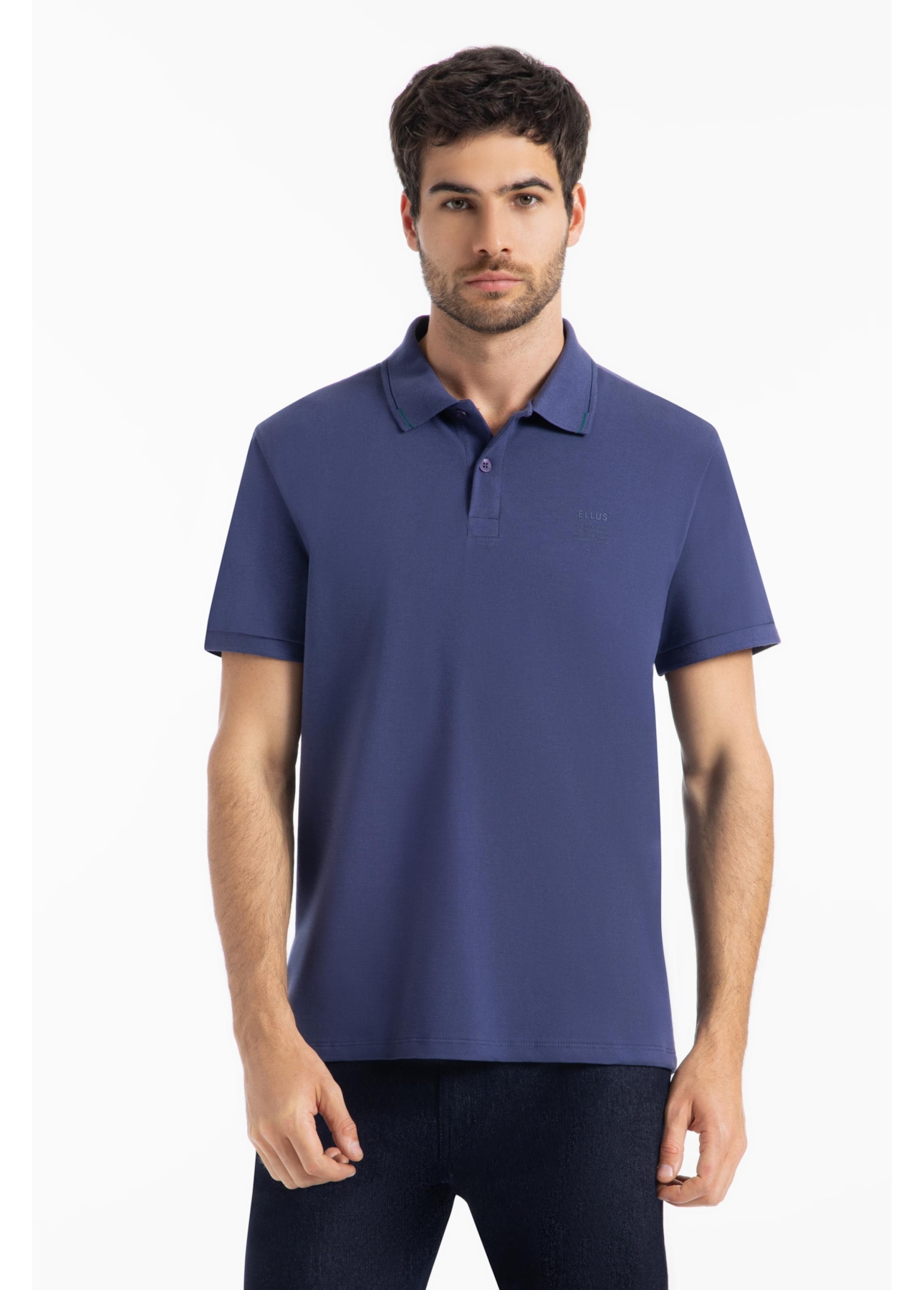 Polo Piquet Ellus Crafted Classic Mc Purple Blue