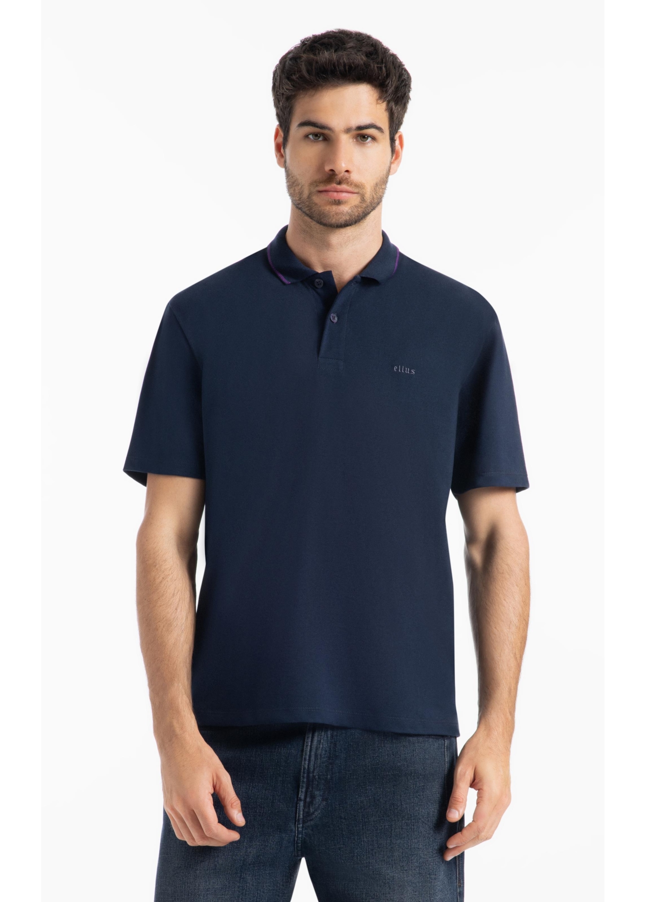 Polo Piquet Ellus Gotico Azul Marinho