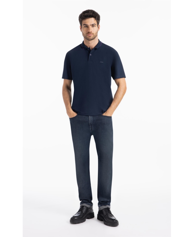 Polo Piquet Ellus Gotico Azul Marinho