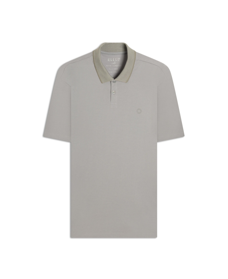 Polo Piquet Ellus Stripes Classic Mc Azul Seco