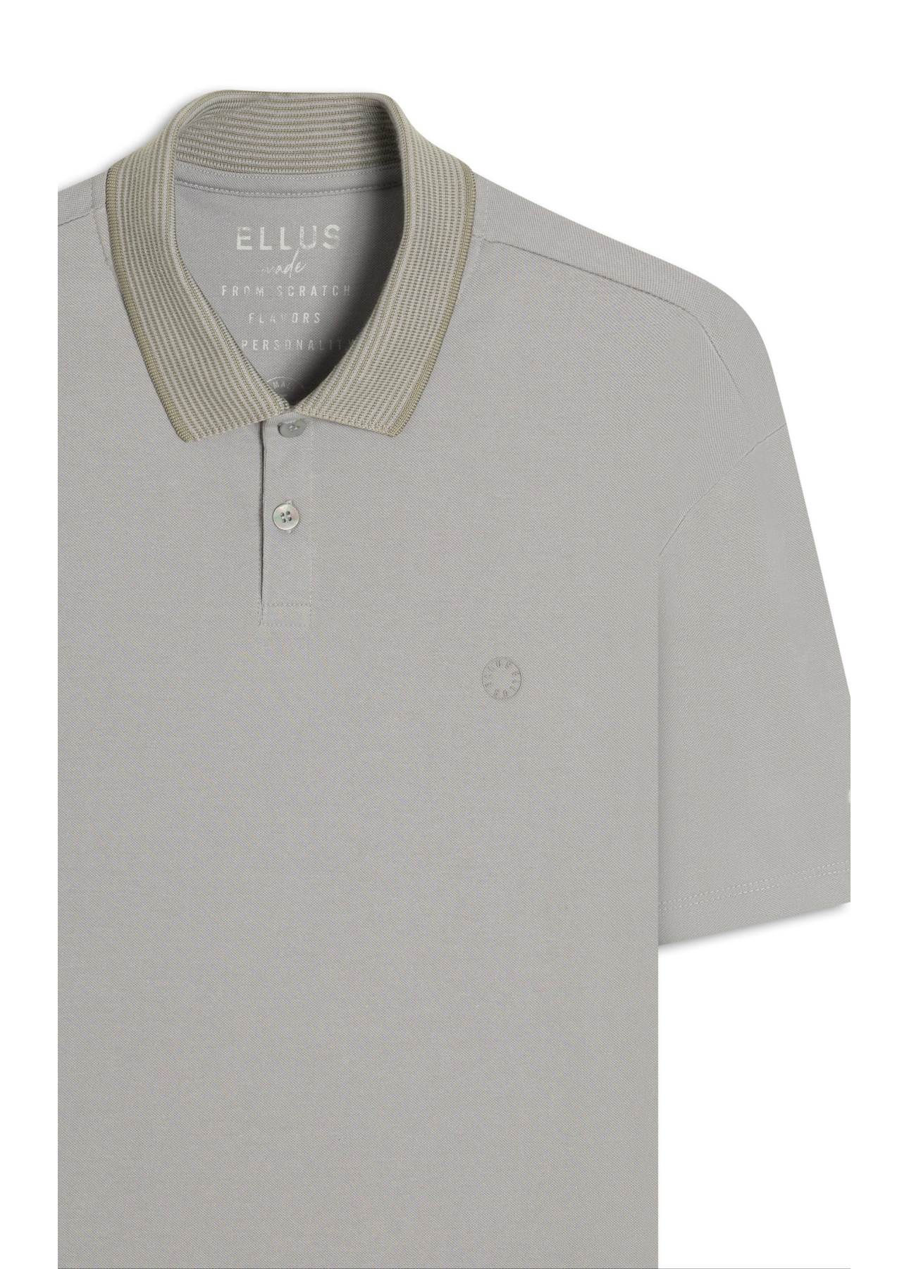 Polo Piquet Ellus Stripes Classic Mc Azul Seco