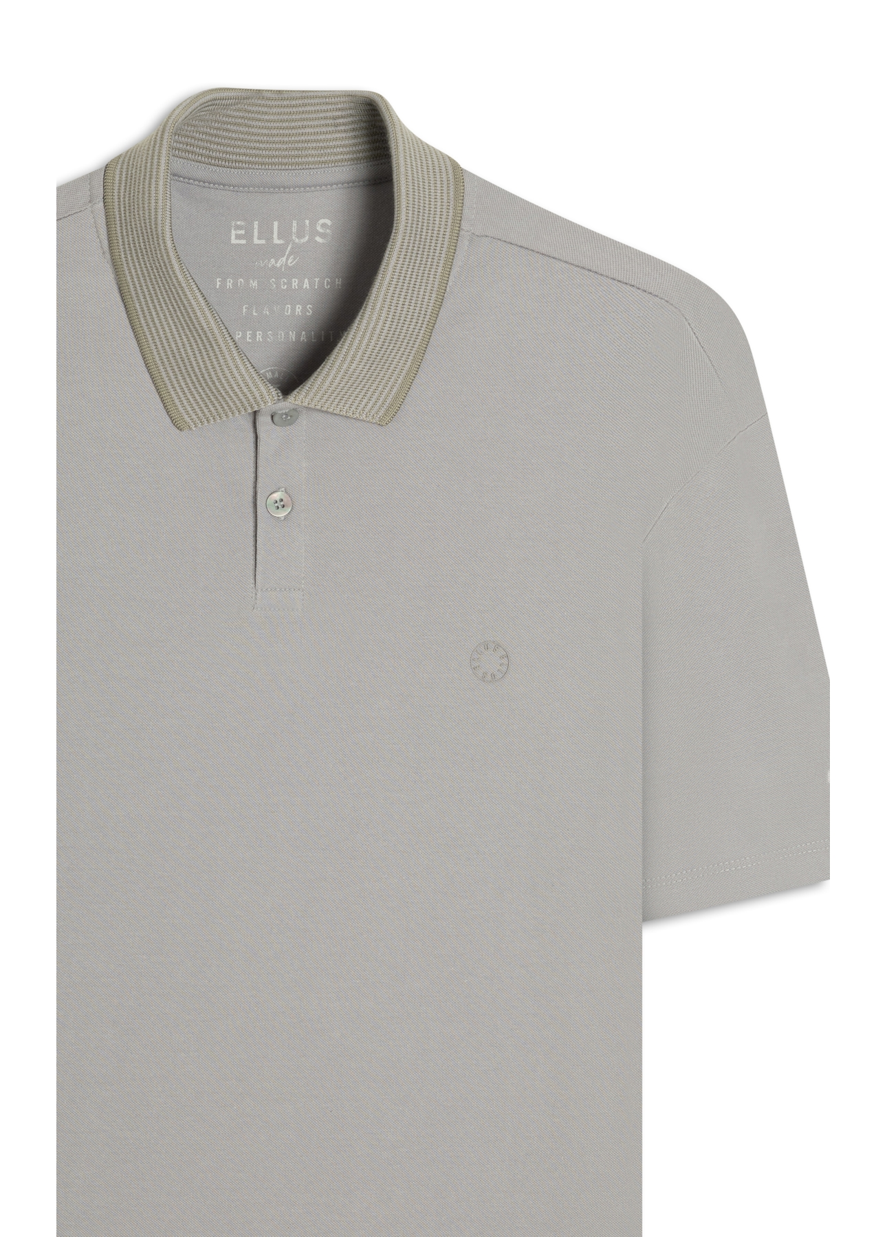 Polo Piquet Ellus Stripes Classic Mc Azul Seco