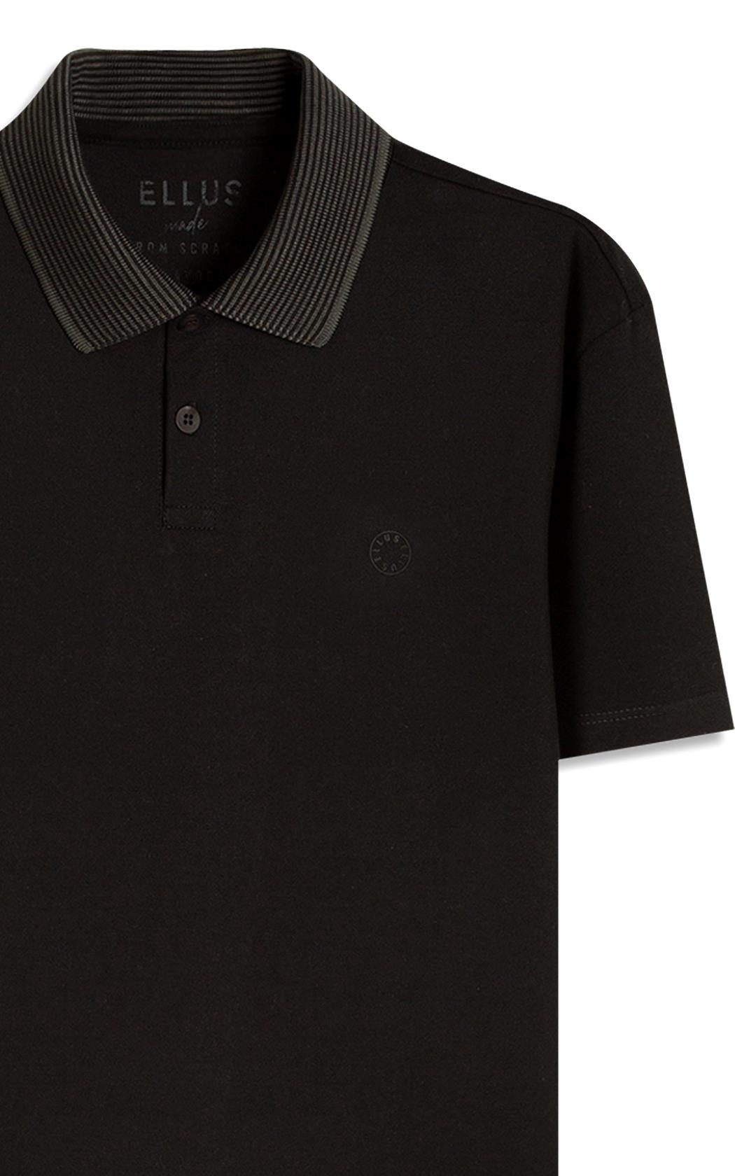 Polo Piquet Ellus Stripes Classic Mc Preto