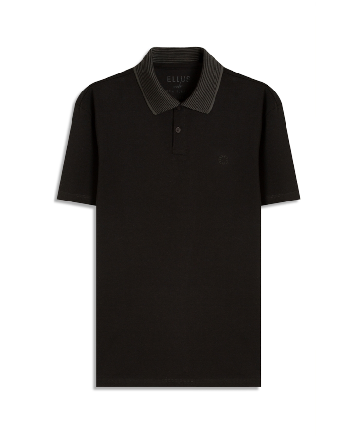 Polo Piquet Ellus Stripes Classic Mc Preto