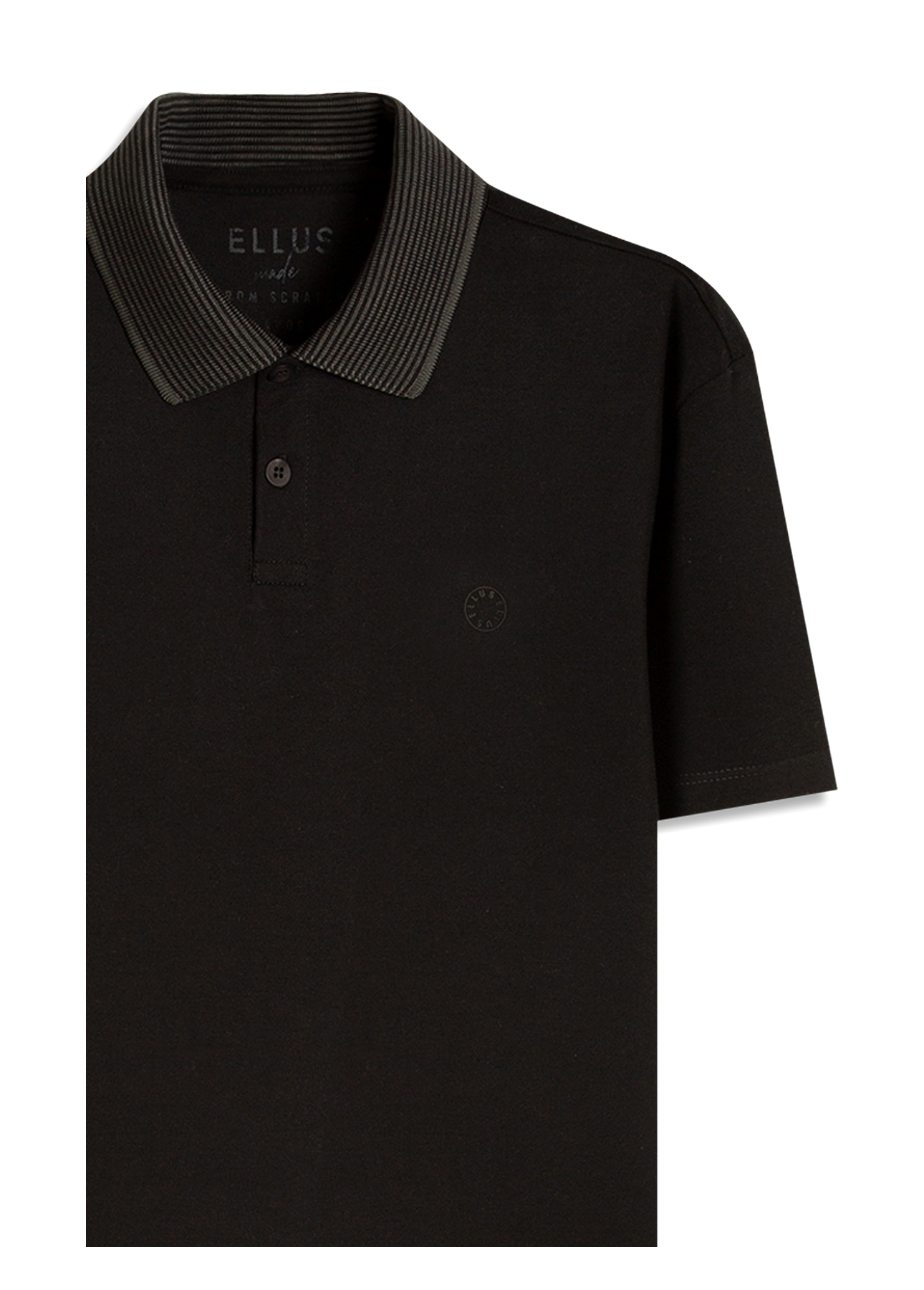 Polo Piquet Ellus Stripes Classic Mc Preto