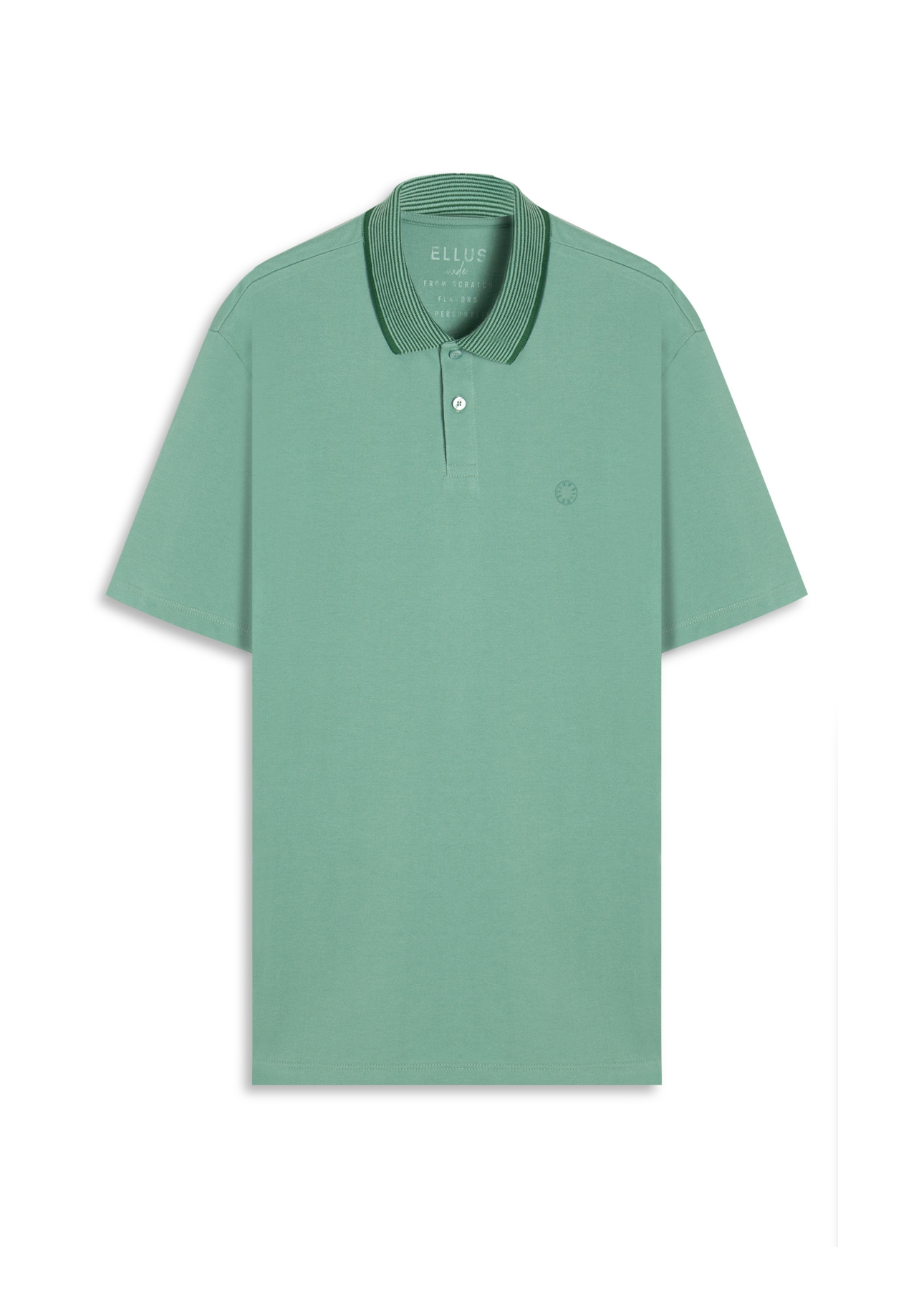 Polo Piquet Ellus Stripes Classic Mc Verde Maca
