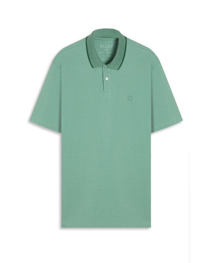 Polo Piquet Ellus Stripes Classic Mc Verde Maca