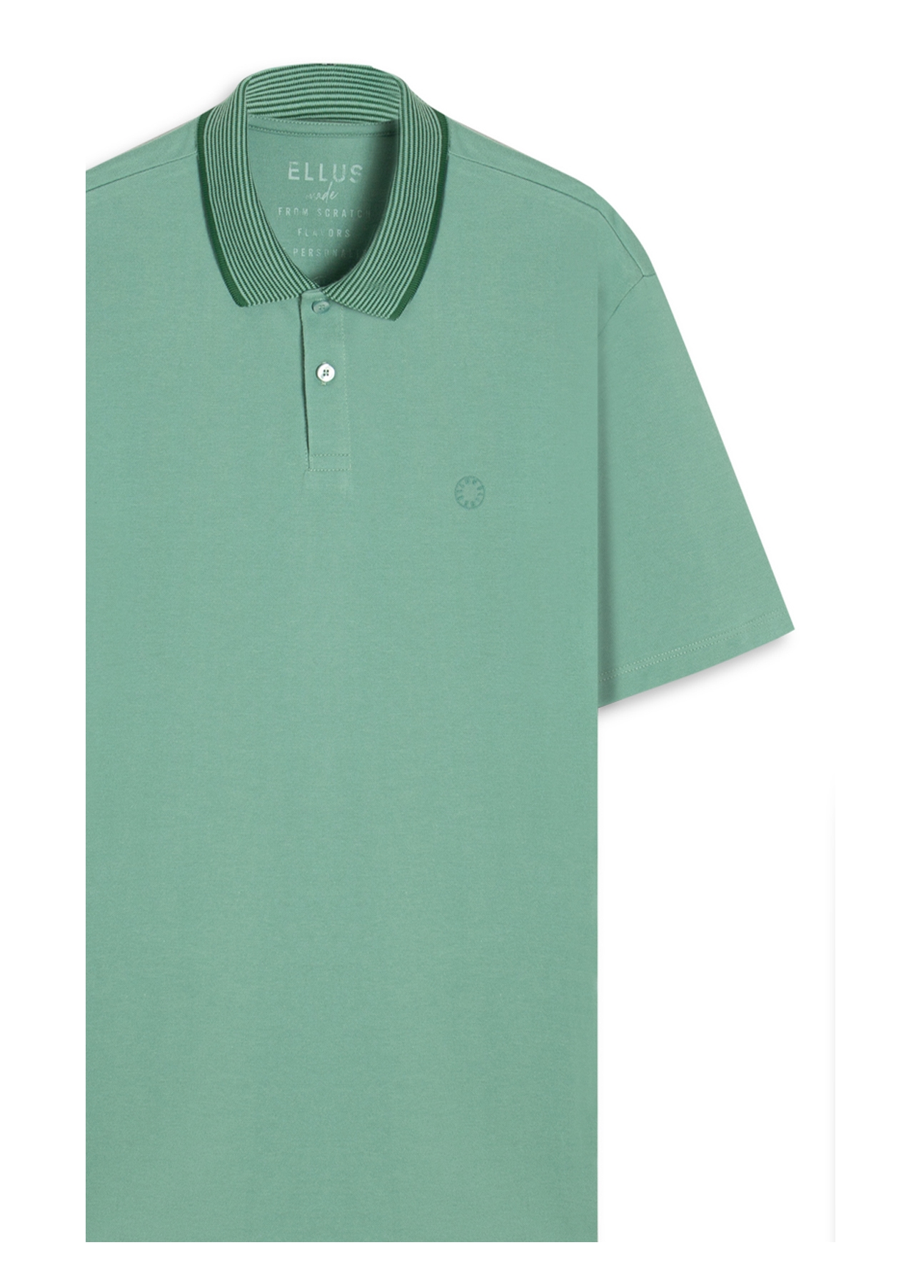 Polo Piquet Ellus Stripes Classic Mc Verde Maca