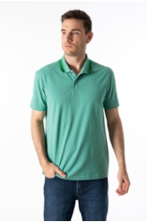 Polo Piquet Friso Triplo Classic Mc Verde Maca