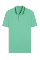 Polo Piquet Friso Triplo Classic Mc Verde Maca
