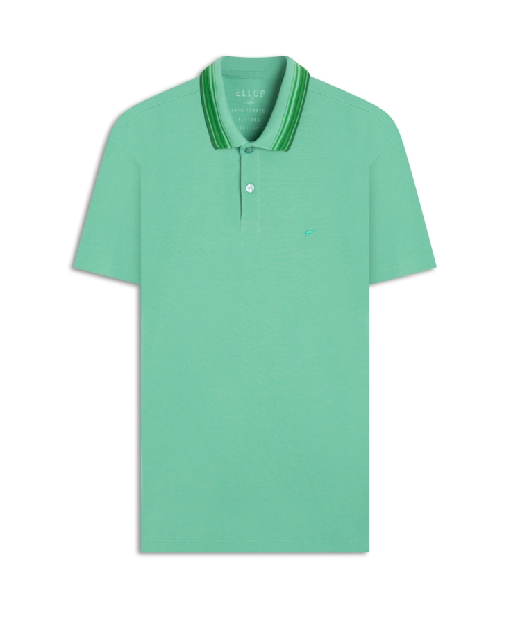 Polo Piquet Friso Triplo Classic Mc Verde Maca