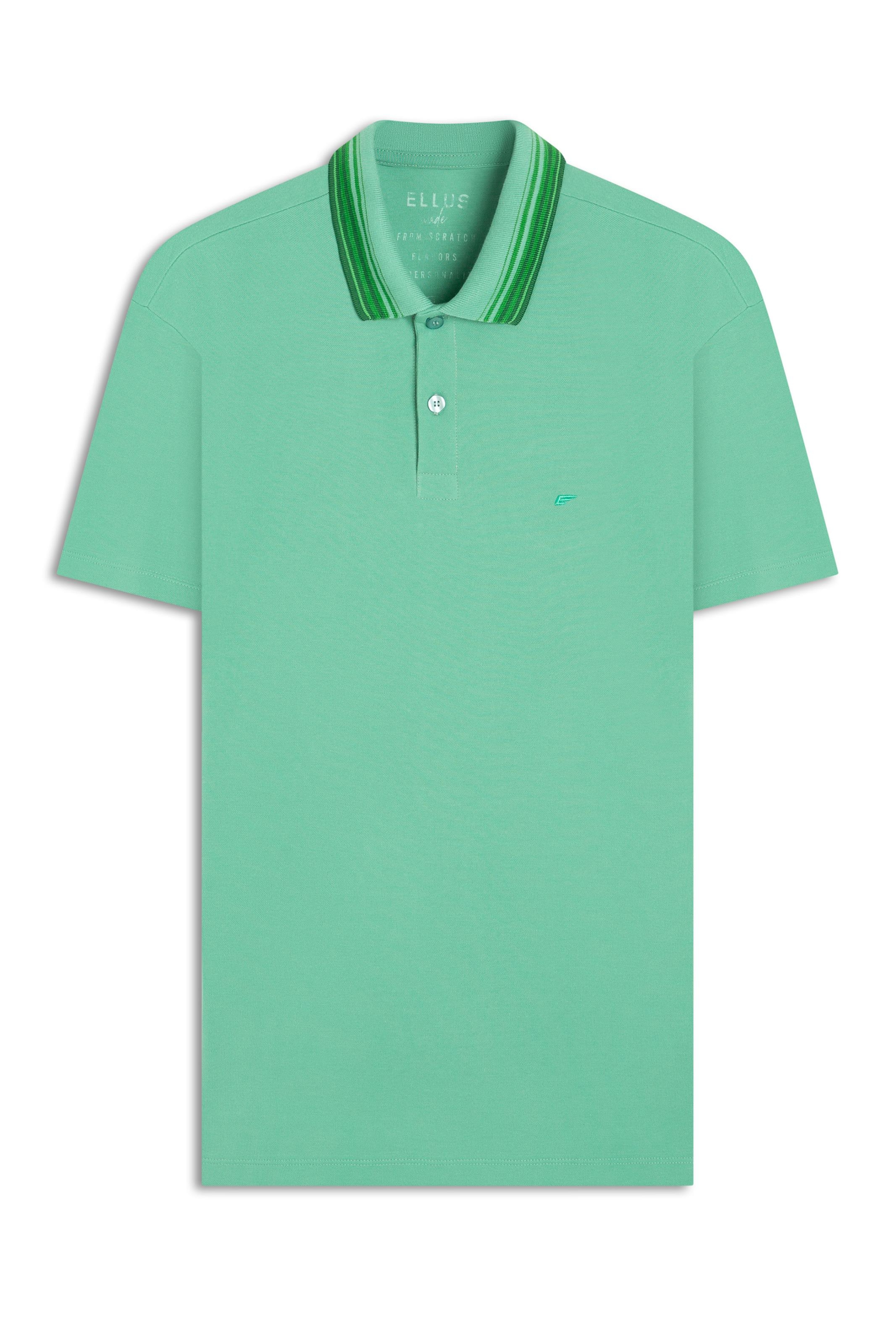 Polo Piquet Friso Triplo Classic Mc Verde Maca