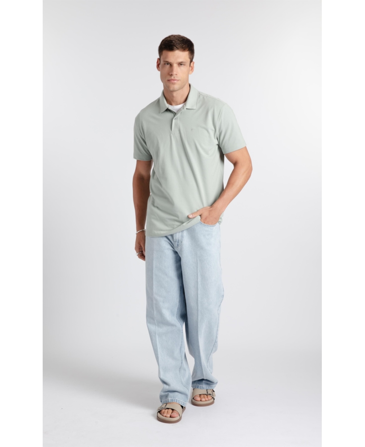 Polo Piquet Friso Verde Agua