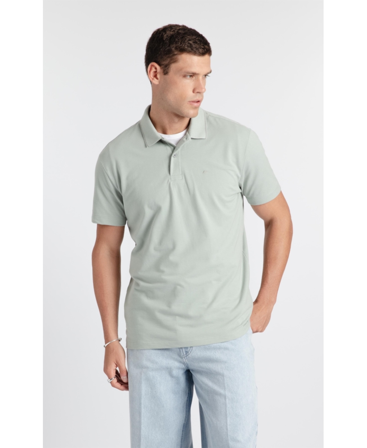 Polo Piquet Friso Verde Agua