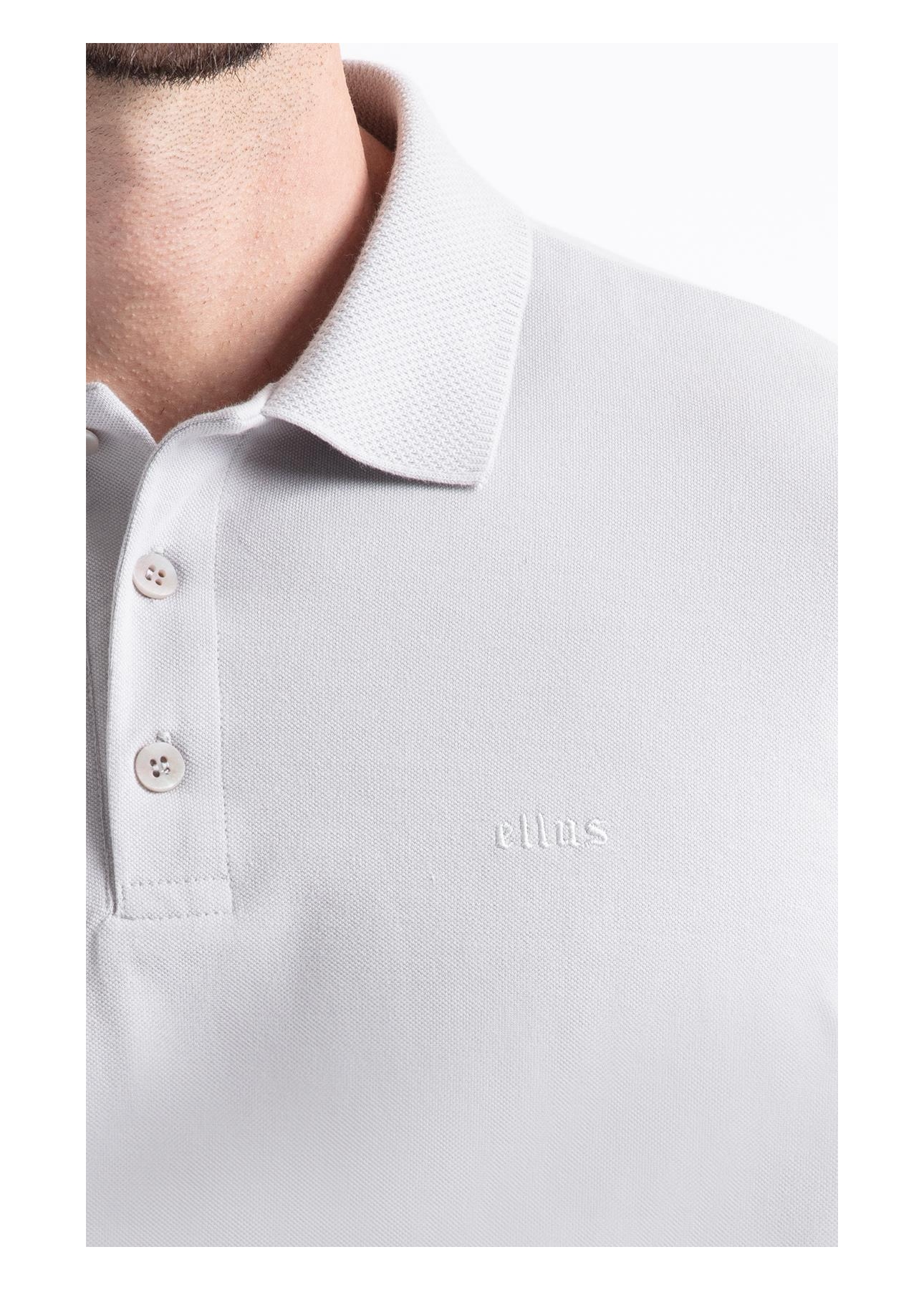 Polo  Piquet Jacquard Ellus Classic Prata