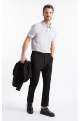 Polo  Piquet Jacquard Ellus Classic Prata