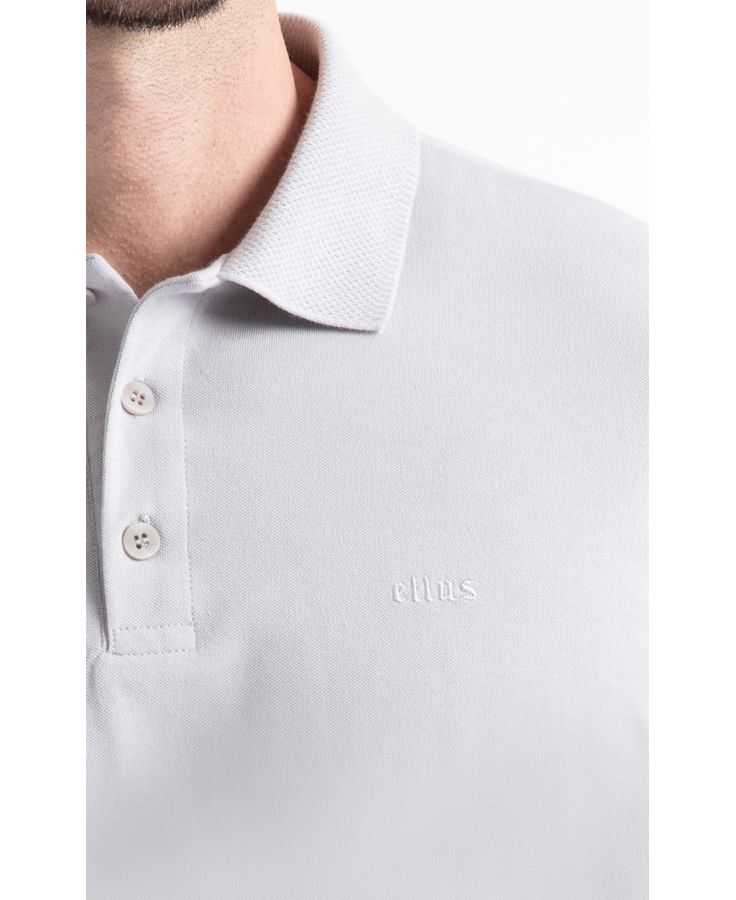 Polo  Piquet Jacquard Ellus Classic Prata