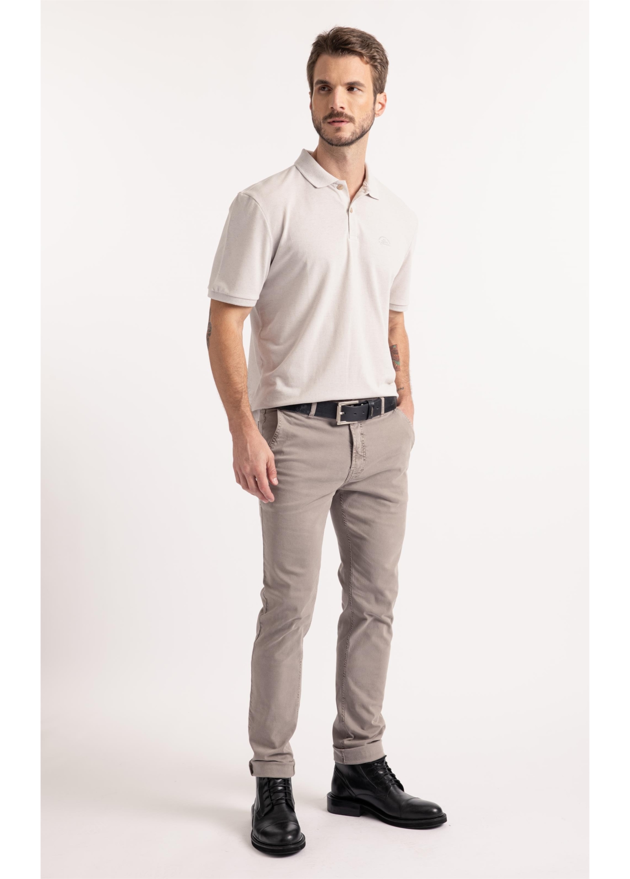Polo Piquet Linen Ellus Classic Mc Prata