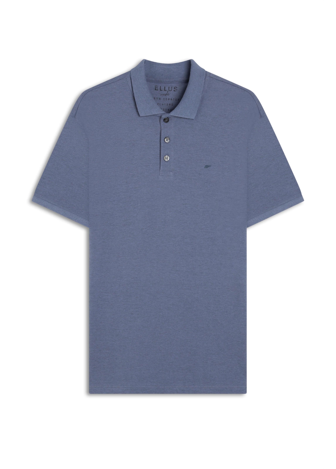 Polo Piquet Melange Easa Azul Claro Mescla