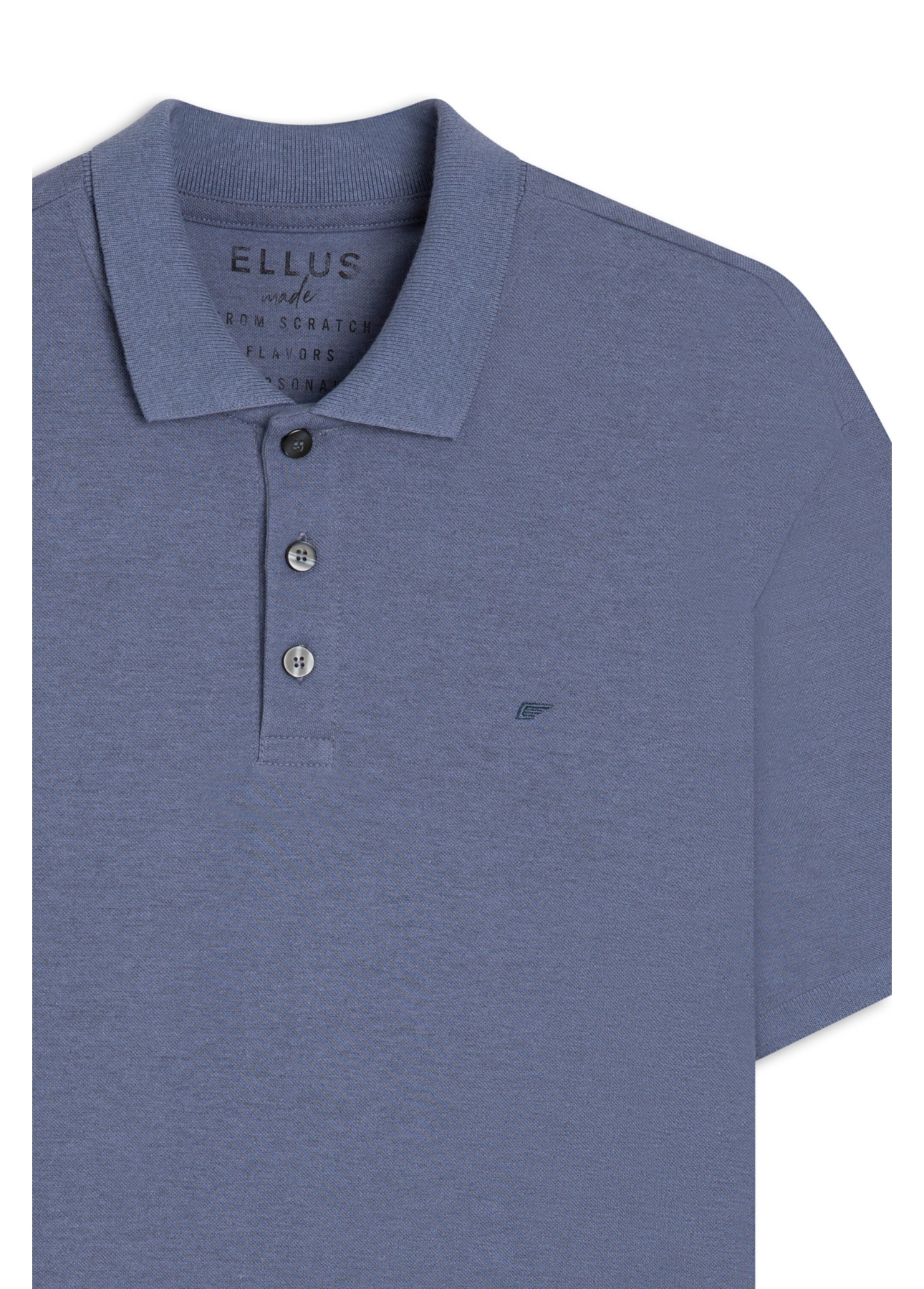 Polo Piquet Melange Easa Azul Claro Mescla
