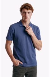 Polo Piquet Melange Easa Azul Jeans Mescla