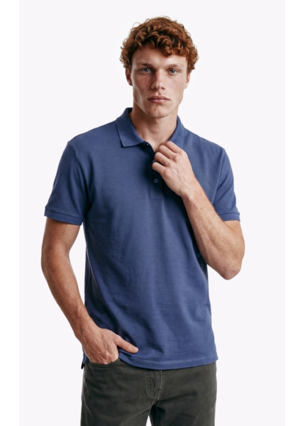 Polo Piquet Melange Easa Azul Jeans Mescla