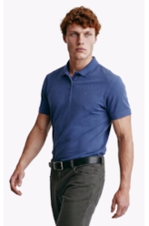 Polo Piquet Melange Easa Azul Jeans Mescla