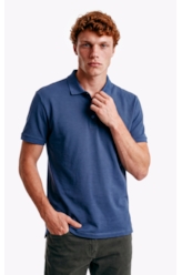 Polo Piquet Melange Easa Azul Jeans Mescla