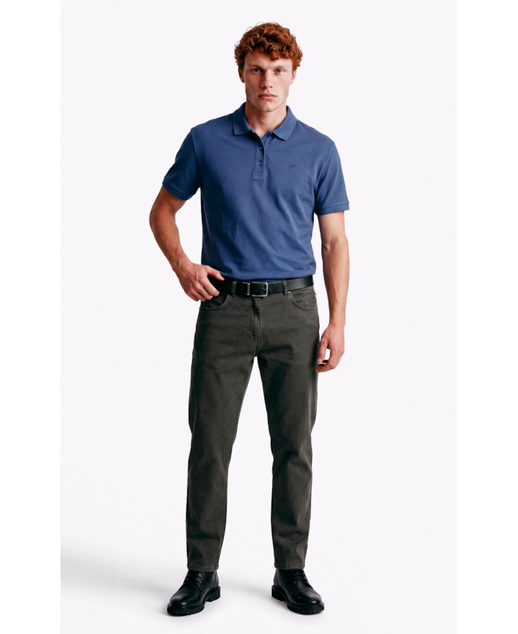 Polo Piquet Melange Easa Azul Jeans Mescla