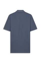 Polo Piquet Melange Easa Classic Azul Jeans Mescla