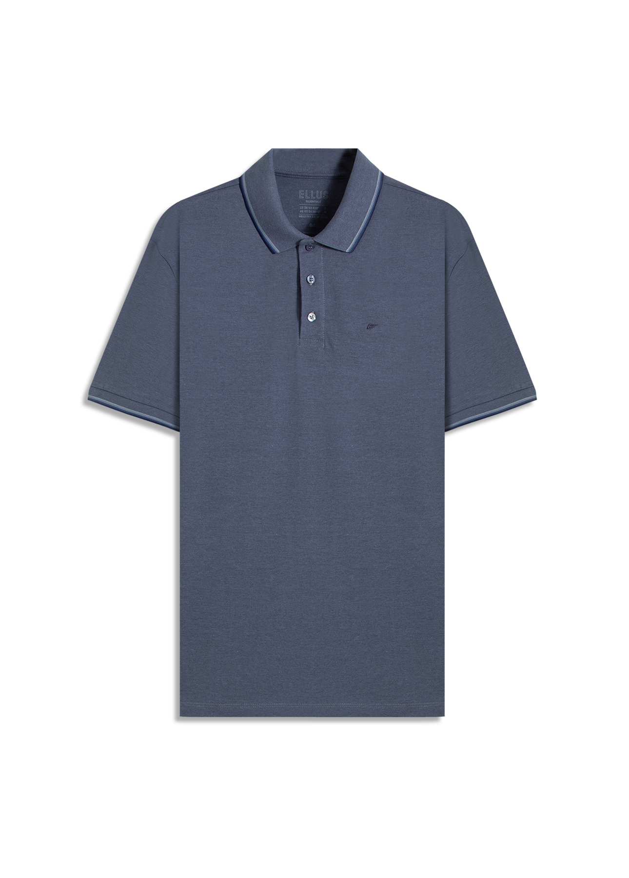Polo Piquet Melange Easa Classic Azul Jeans Mescla