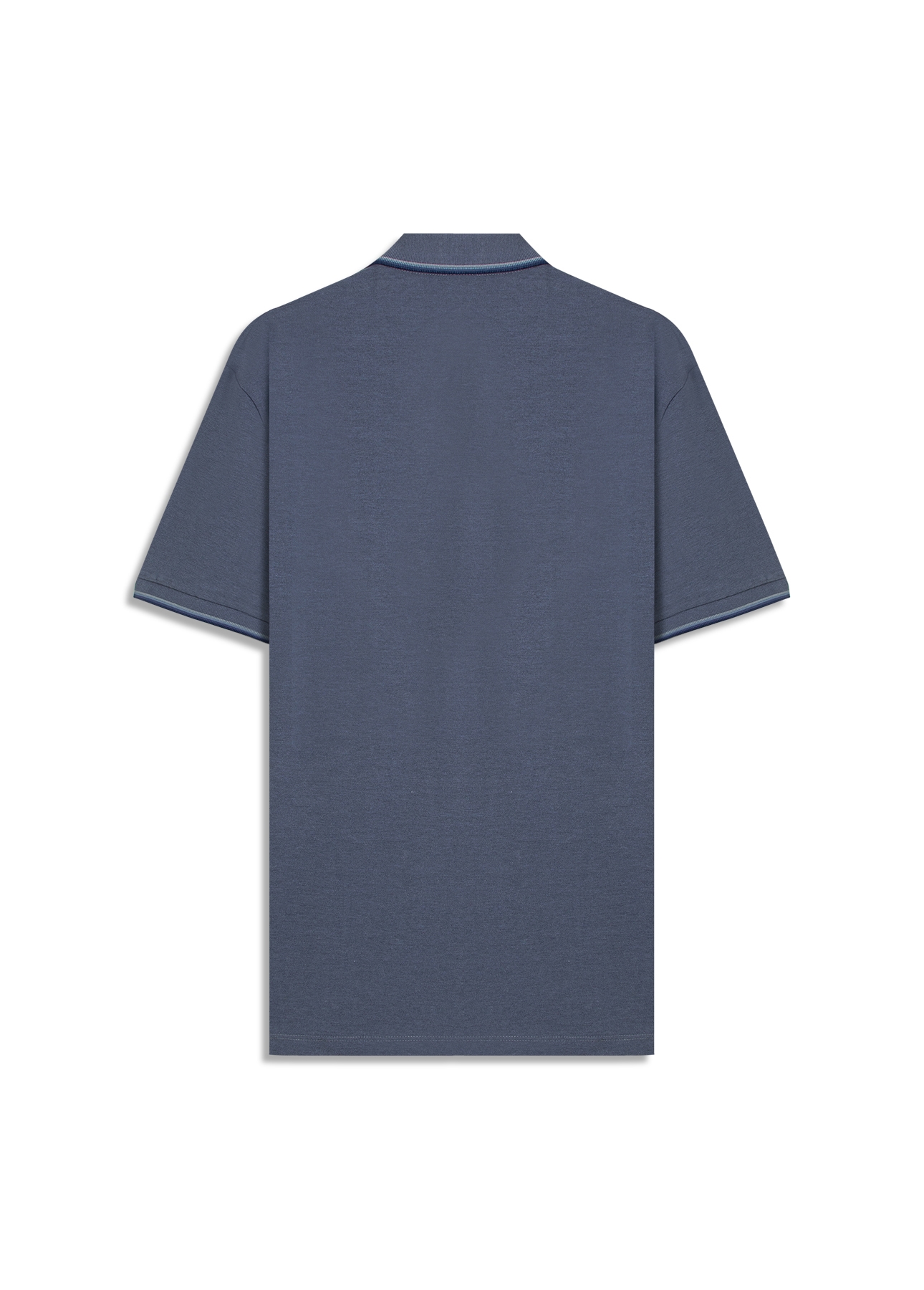 Polo Piquet Melange Easa Classic Azul Jeans Mescla