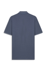 Polo Piquet Melange Easa Classic Azul Jeans Mescla