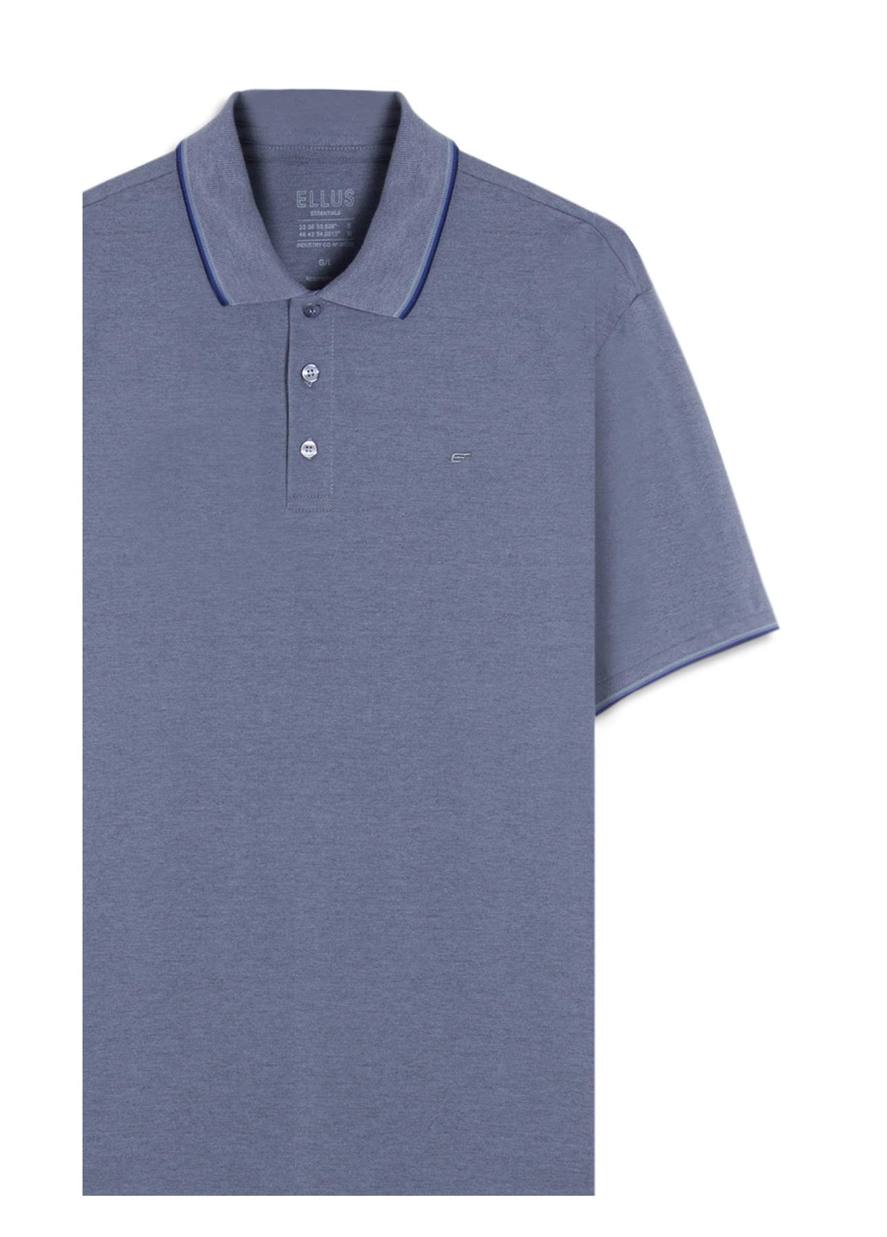 Polo Piquet Melange Easa Classic Azul Pervante Mescla