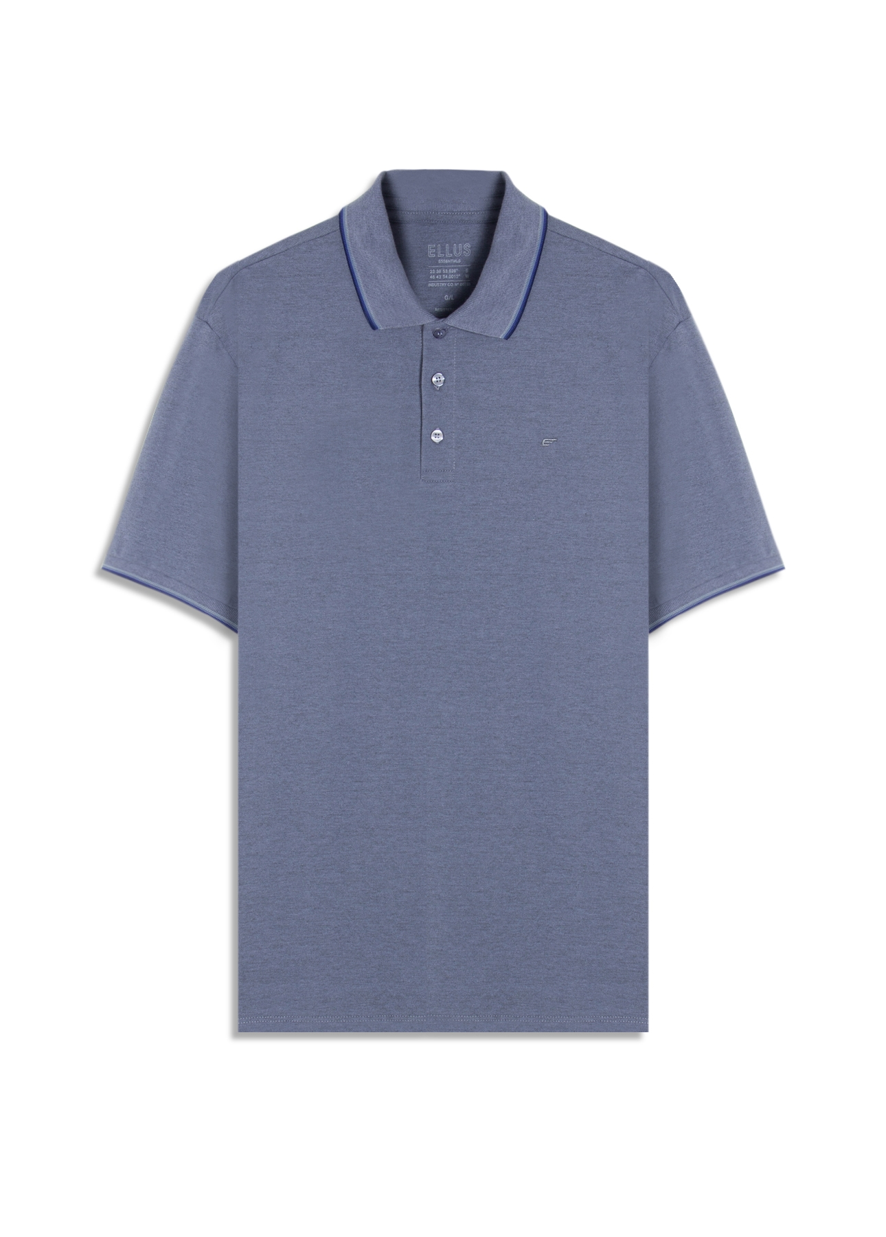 Polo Piquet Melange Easa Classic Azul Pervante Mescla