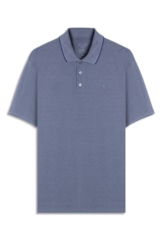 Polo Piquet Melange Easa Classic Azul Pervante Mescla