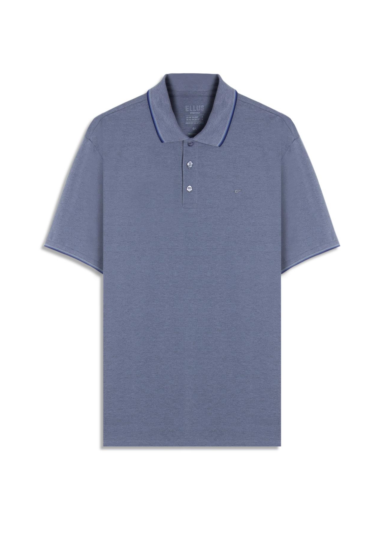 Polo Piquet Melange Easa Classic Azul Pervante Mescla