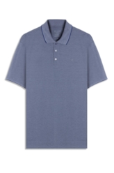 Polo Piquet Melange Easa Classic Azul Pervante Mescla