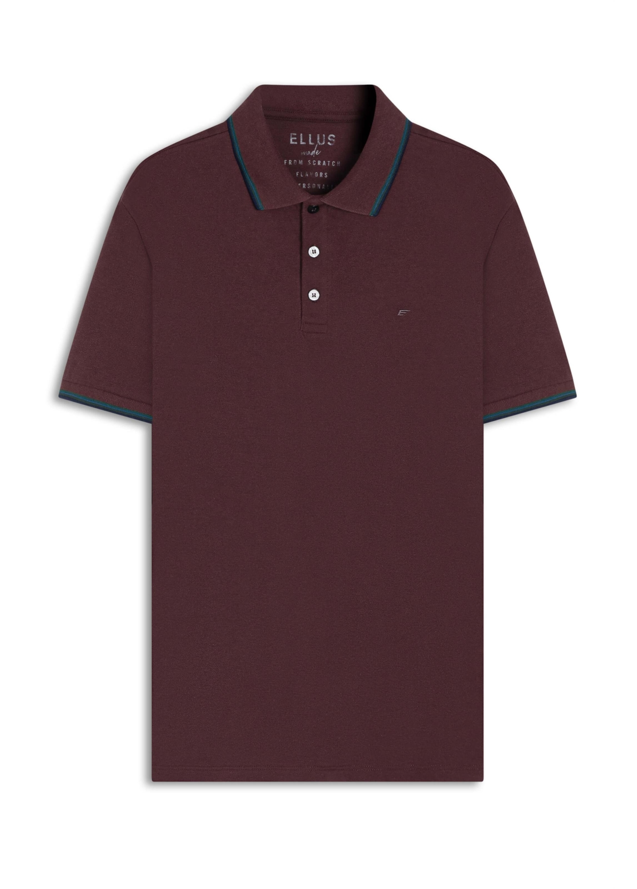Polo Piquet Melange Easa Classic Bordo Mescla