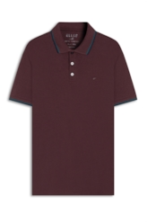 Polo Piquet Melange Easa Classic Bordo Mescla
