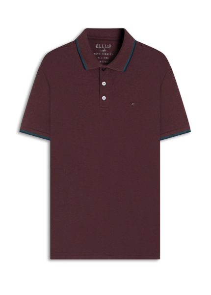 Polo Piquet Melange Easa Classic Bordo Mescla