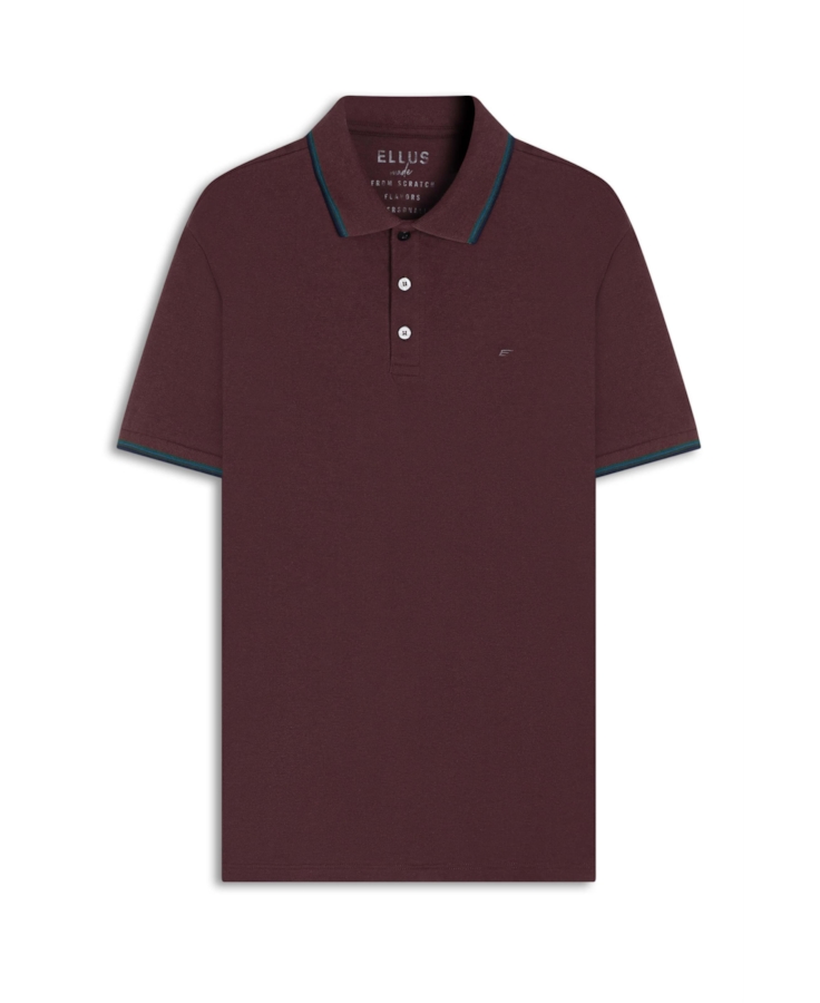 Polo Piquet Melange Easa Classic Bordo Mescla