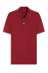 Polo Piquet Melange Easa Classic Cereja Mescla