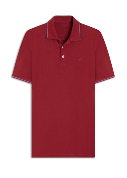 Polo Piquet Melange Easa Classic Cereja Mescla