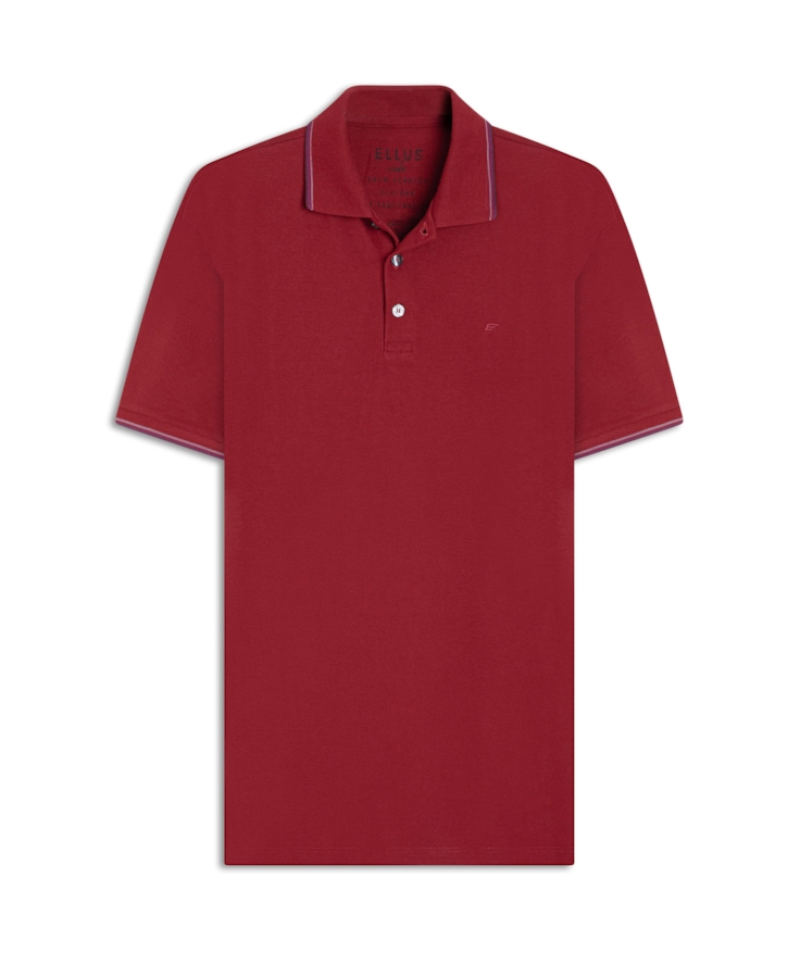 Polo Piquet Melange Easa Classic Cereja Mescla
