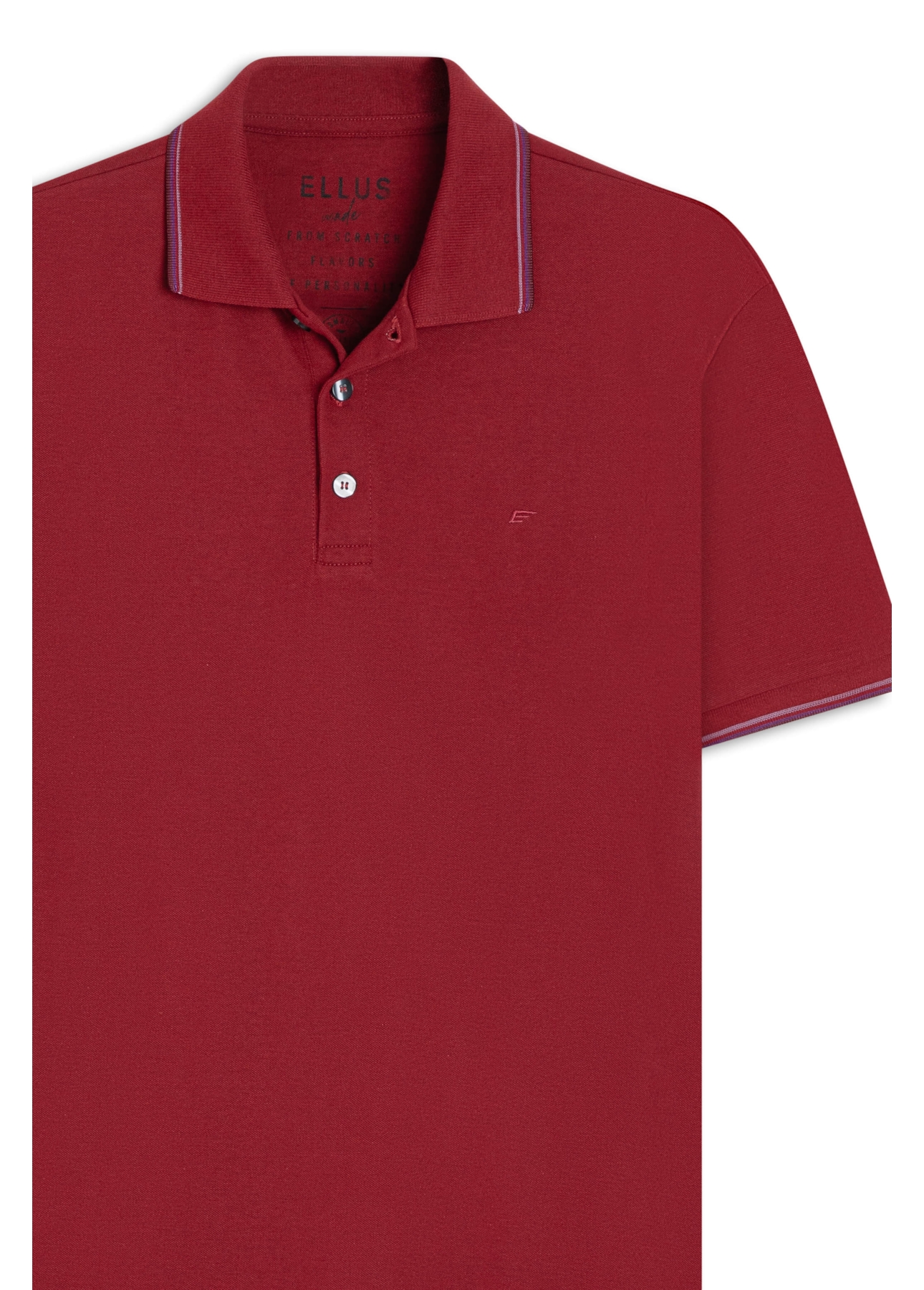 Polo Piquet Melange Easa Classic Cereja Mescla