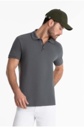 Polo Piquet Melange Easa Classic Chumbo Mescla
