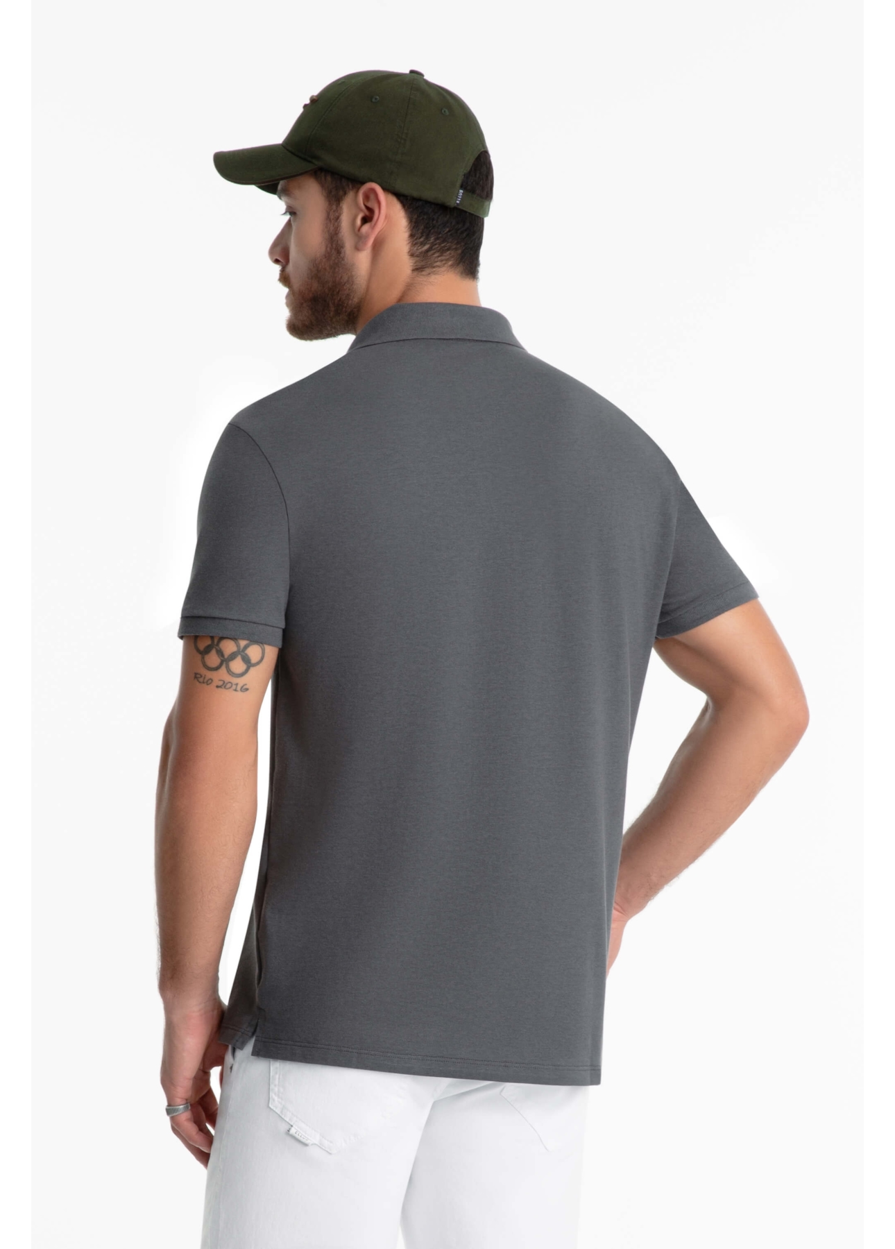 Polo Piquet Melange Easa Classic Chumbo Mescla